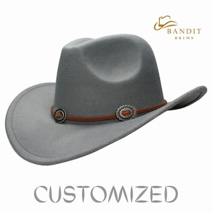 Kids Vintage Style Wool Felt Cowboy Hat Retro Western Wide Brim Hat for Boys & Girls