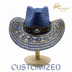 Western Cowboyhatt Vintage Style Filt Solhatt för Strand och Utomhusstil bild 1