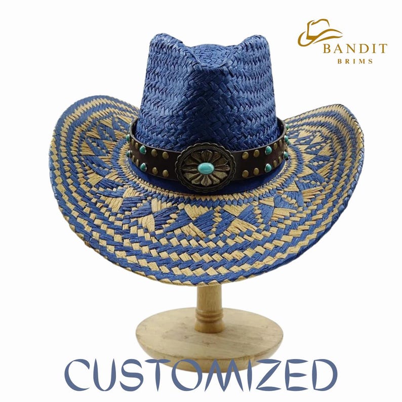 Western Cowboyhatt Vintage Style Filt Solhatt för Strand och Utomhusstil bild 1
