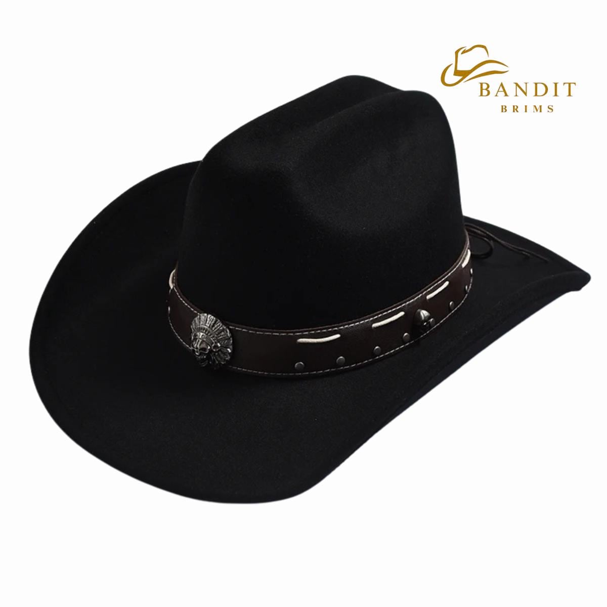 Vintage Style Western Cowboy Hat With Punk Belt Men display picture 1