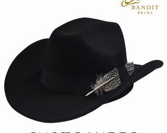 Vintage herencowboyhoed met gebogen rand Klassieke western herenstijl