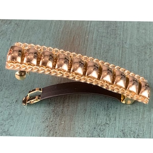 Metallic Gold Hair Barrette: Embellished French Clip, Made in USA