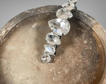 Chunky Rhinestone Hair Barrette: Teardrop Bridal Hair Clip