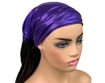 Purple Metallic Wide Scrunch Headband