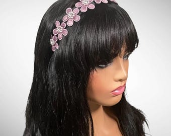 Mauve Purple Flower Headband