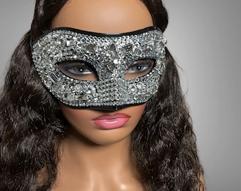 Handmade Rhinestone Masquerade Mask