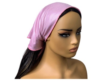 Rosa Metallic Stretch Bandana, Stirnband, Halstuch