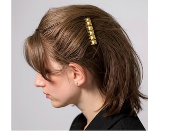 Gold Studded Hair Comb Set: Edgy Metal Updo Combs Classic Accessories