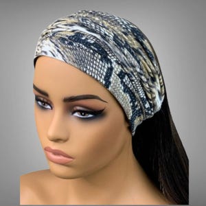 Bandeau large pour femme, accessoire pour cheveux à imprimé animal noir fauve et blanc