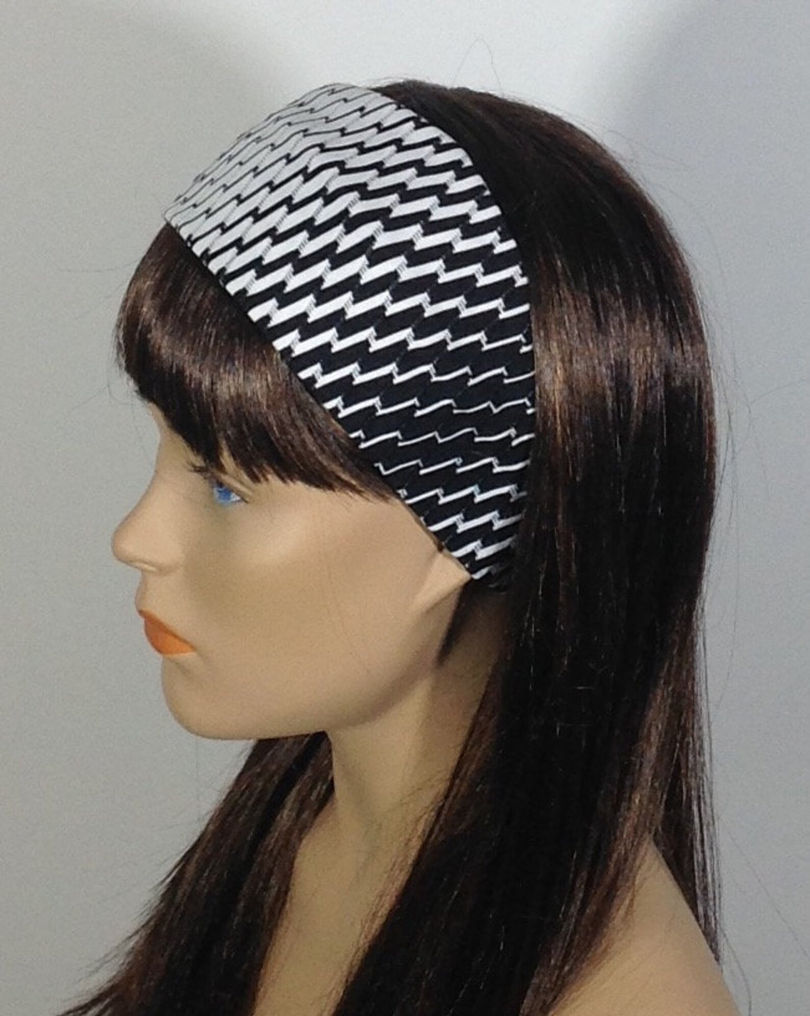 Black and White textured wide headband Etsy