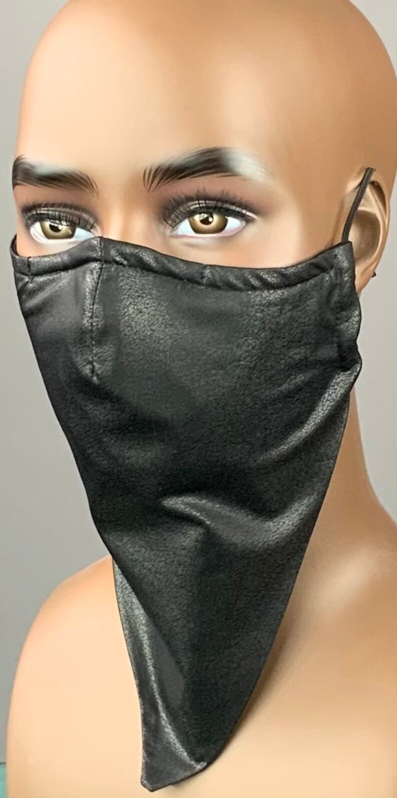 Unisex Black Bandana Face Mask Etsy