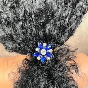Royalblau und klar Strass Stern Blume Haarnadel