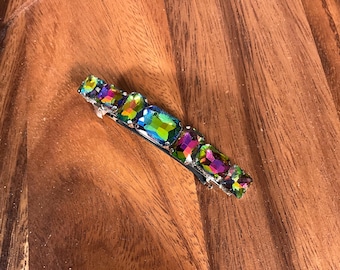 Iridescent Rhinestone Hair Barrette
