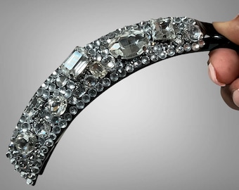 Clear Rhinestone Banana Clip: Handmade Hair Clip, Elegant Sparkle