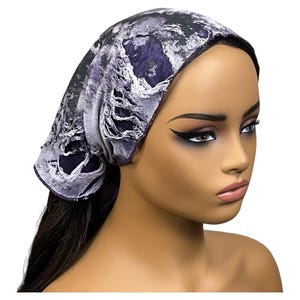 Purple Distressed Bandana Scarf