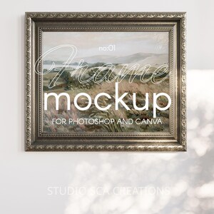 10x8 Frame Mockup | Vintage Wall Art, Mockup for Artwork Display, Poster Print Template, Vintage Artwork Frame for PSD, CANVA template