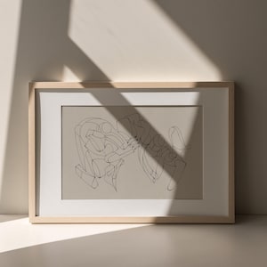 Abstract Line Art Print | Vintage Sketch Art, Minimalist Wall Decor, Neutral Wall Art, Figure Drawing, Sketch Print, Vintage Style Artwork