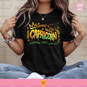 Capricorne Zodiaque Graffiti Sublimation Design PNG - Horoscope signe du zodiaque Design PNG - Capricorne anniversaire chemise PNG