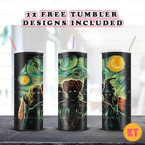 Witches Halloween Skinny 20 oz Tumbler Sublimation Design PNG -Movie Characters Tumbler Straight and Tapered PNG - Halloween Design PNG