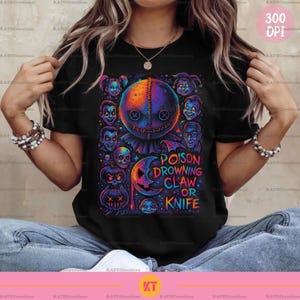 Horror Halloween Sublimationsdesign PNG - Gruseliges Halloween PNG - Horror Charakter Shirt PNG
