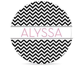 Chevron Personalized Plate - Melamine