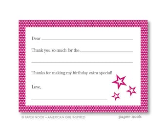 American Girl Inspired PRINTABLE Fill-in-the-Blank Thank You Note