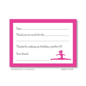Gymnastics PRINTABLE Fill-in-the-Blank Thank You Note