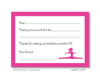 Gymnastics PRINTABLE Fill-in-the-Blank Thank You Note