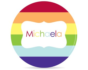 Rainbow Personalized Plate - Melamine
