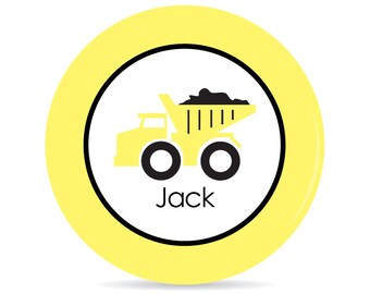 Dump Truck Personalized Plate - Melamine