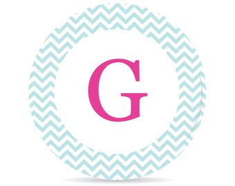 Chevron Initial Personalized Plate - Melamine