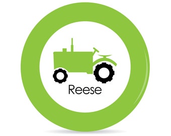 Tractor Personalized Plate - Melamine