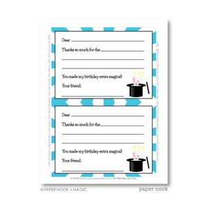 Magic Party PRINTABLE Fill-in-the-Blank Thank You Note image 3