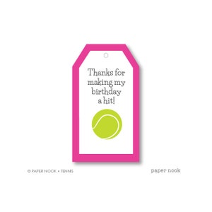 Tennis Geburtstag DRUCKBARE Geschenkanhänger