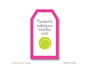 Tennis Birthday PRINTABLE Gift Tag