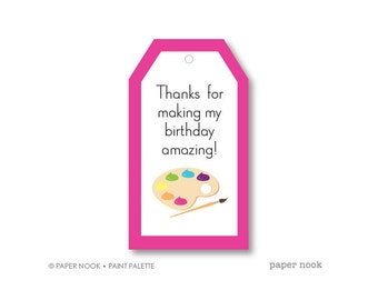 Paint Palette PRINTABLE Gift Tag