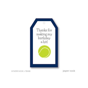 Tennis Geburtstag DRUCKBARE Geschenkanhänger