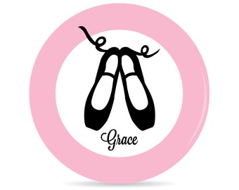 Ballet Shoes Personalized Plate - Melamine