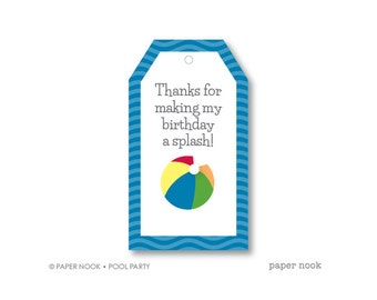 Pool Party PRINTABLE Gift Tag