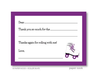 Roller Skate PRINTABLE Fill-in-the-Blank Thank You Note