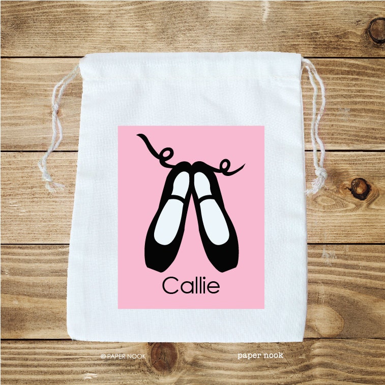 Ballet Shoes Personalized Cotton Favor Bag Etsy