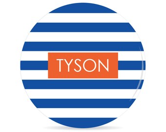 Rugby Stripes Personalized Plate - Melamine