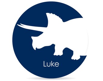 Dinosaur Silhouette Personalized Plate - Melamine