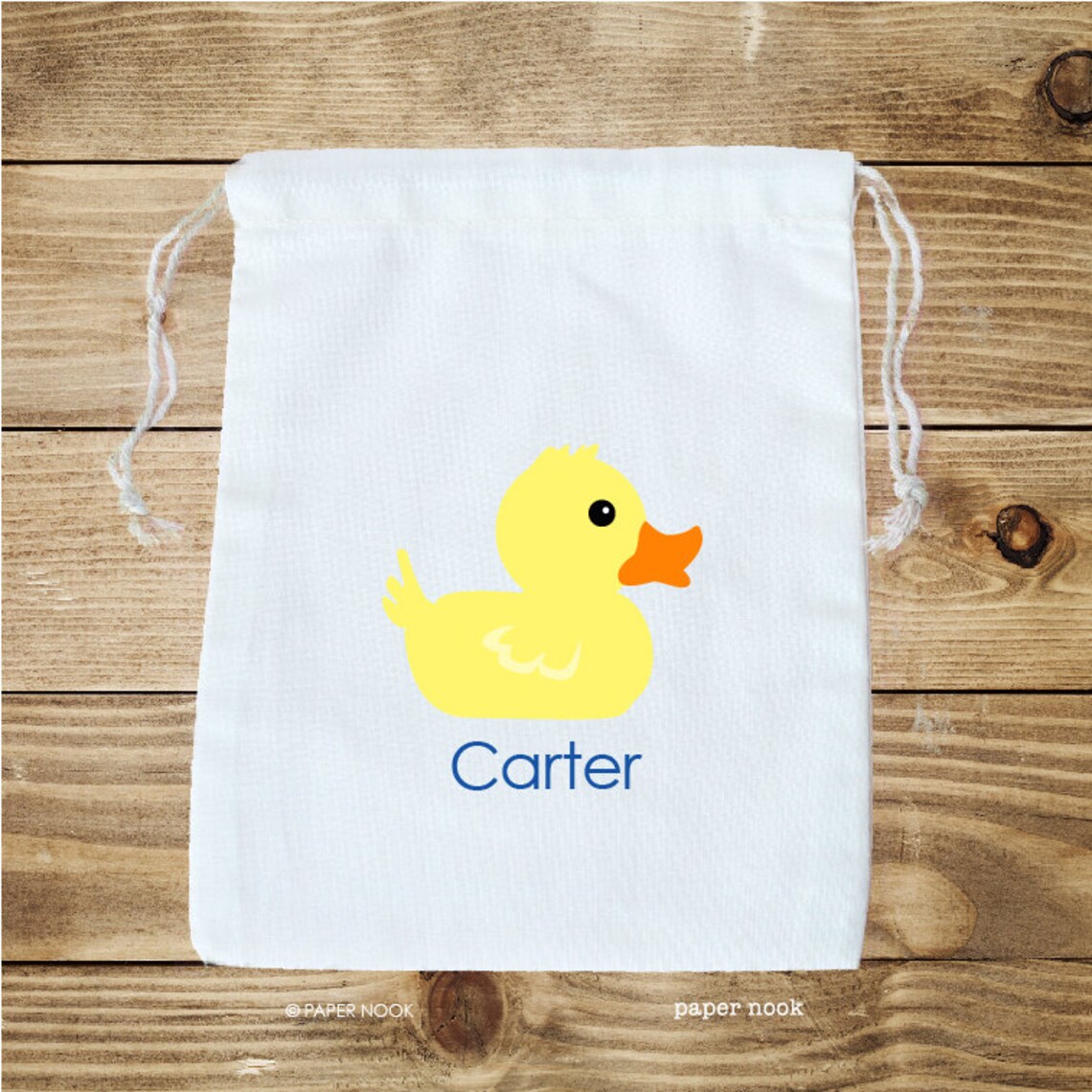 Duck Personalized Cotton Favor Bag SET OF 10 Etsy
