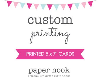 Professionally Printed 5x7" Cards with Envelopes by Paper Nook
