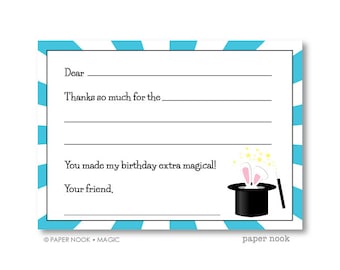 Magic Party PRINTABLE Fill-in-the-Blank Thank You Note