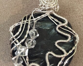 Wire Wrapped Astrophyllite Pendant