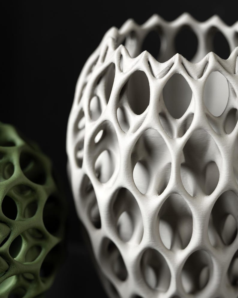 Invader Sculptural Openwork Vase, Futuristic Geometric Decor for Dried ...