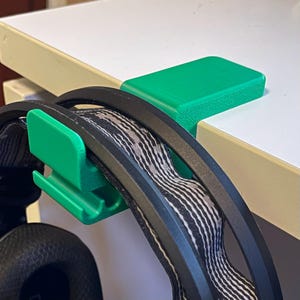 Croco Clamp headphone holder, desk mount headset hanger with cable organizer, space-saving clamp for gaming, office, and creative setups