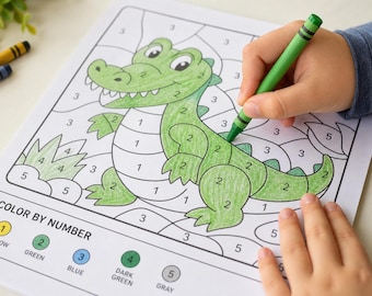 50-sidig utskrivbar målarbok för barn – Djur, godis, naturscener (digital nedladdning)